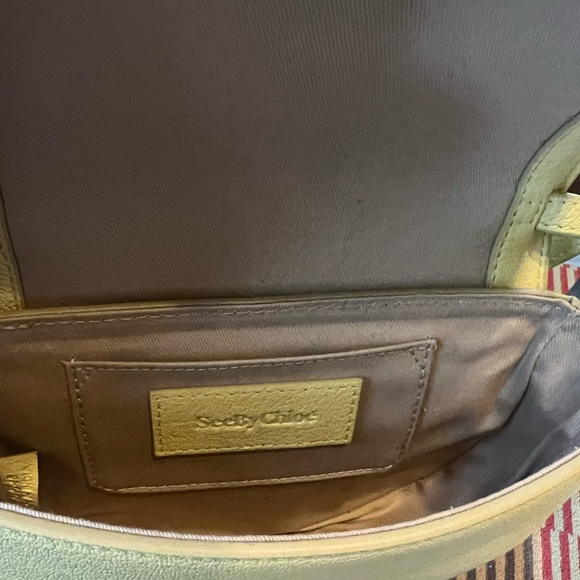 NEW💛See by Chloé Hana Leather Gold Lock Charm Detail Crossbody Bag Russet Green - Picture 12 of 13